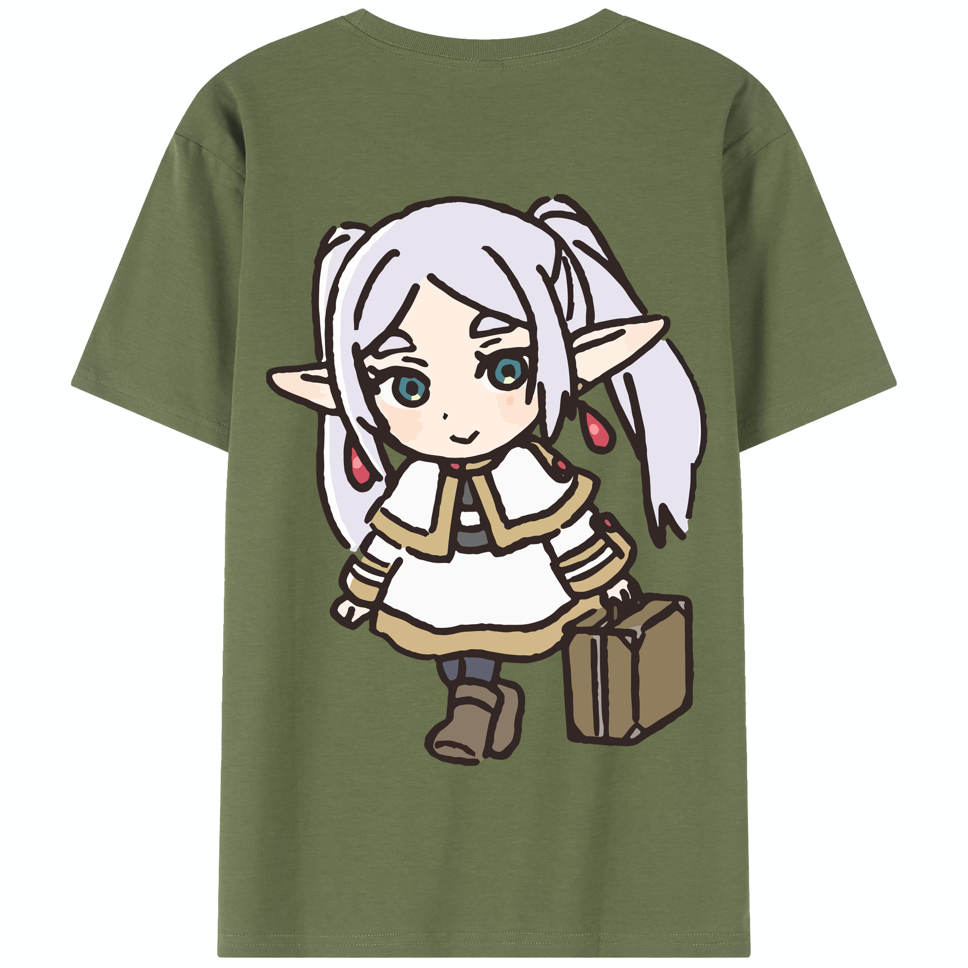 （画像用） 葬送のフリーレン Frieren 綿100％半袖Tシャツ（背面プリント）